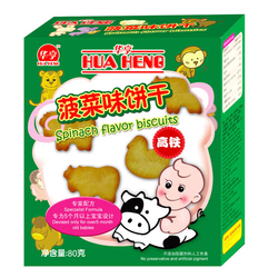 华亨婴幼儿动物造型饼干系列菠菜味饼干